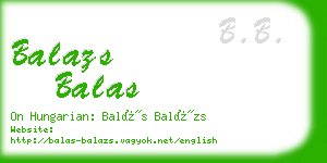 balazs balas business card